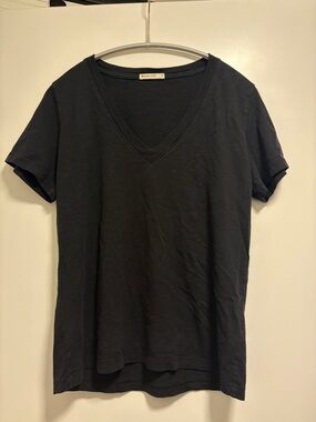 Marine Layer Black V-Neck Short Sleeve Tee